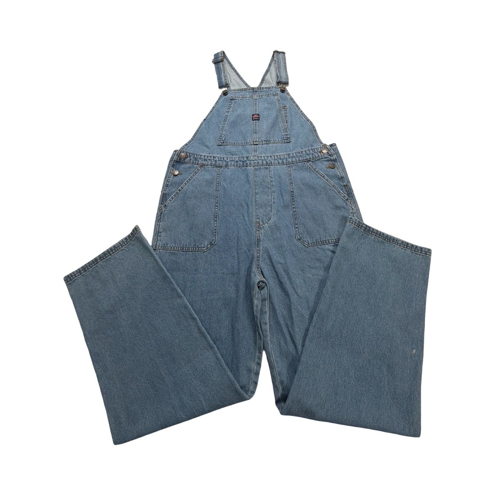Unionbay Overalls Womens XL Blue Wide Leg Cotton Denim 90s Style Vintage